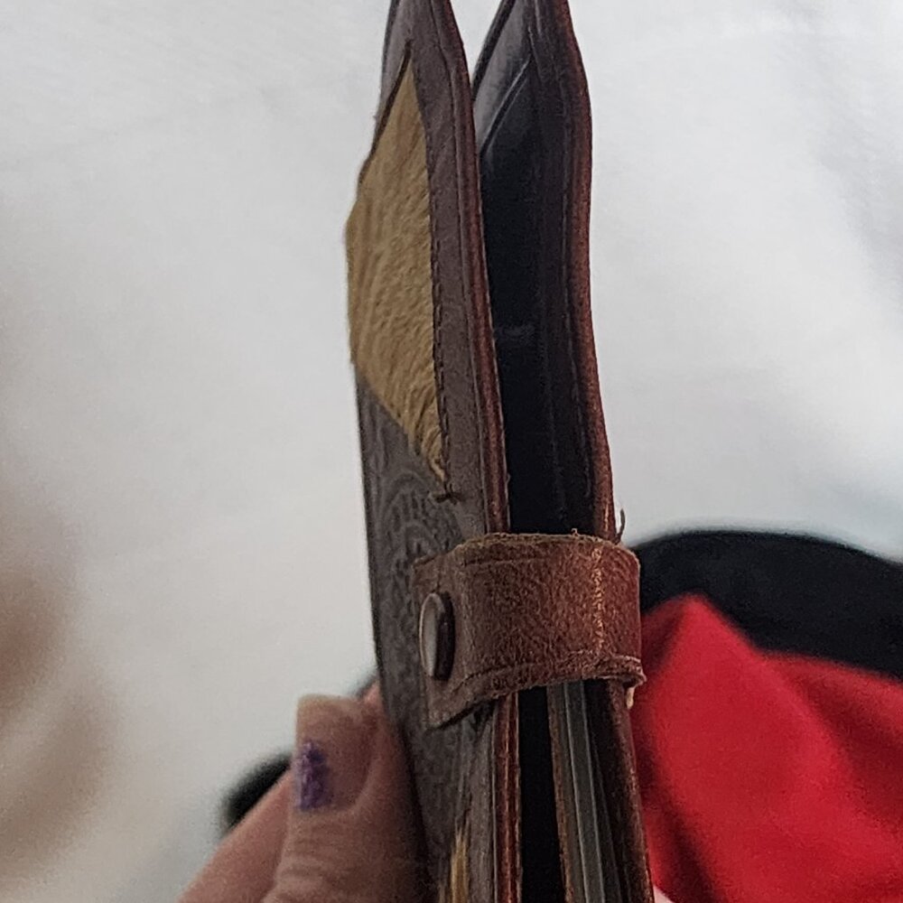 Genuine Handmade Hair-on-Hide Leather Hand Tooled from Mexico Picture Wallet - Picture 15 of 16